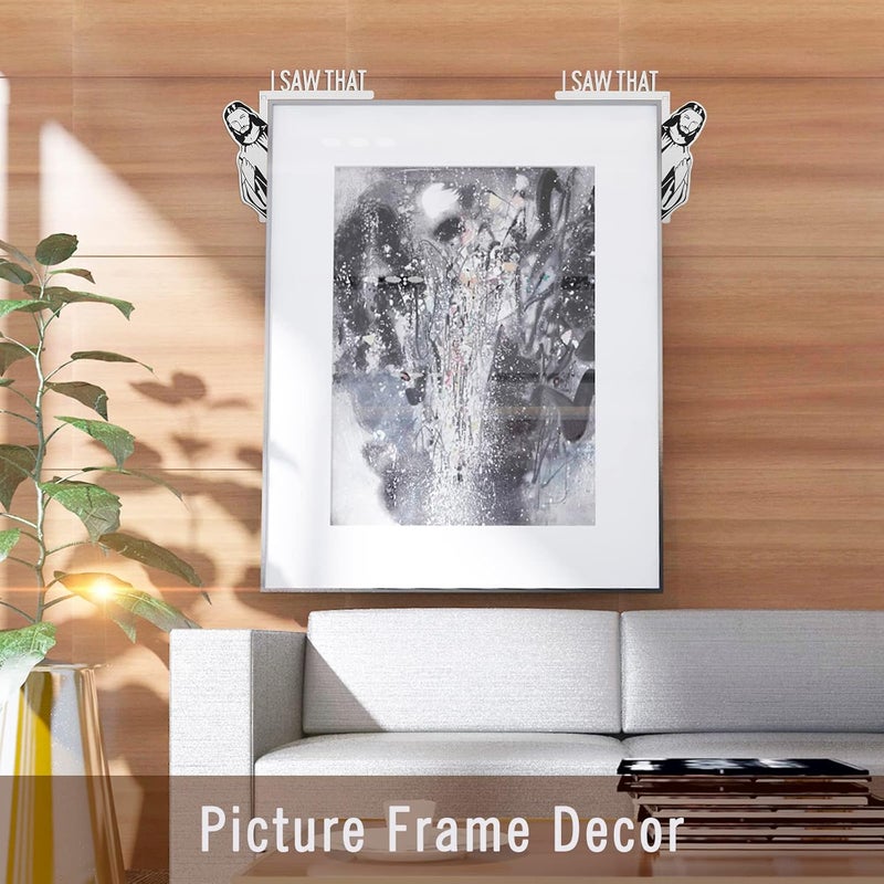 Sanchamy 2 Packs I Saw That Door Sitter Funny Home Decor I Saw That Door Corner Decor Wood Frame Window Corner Decoration for for Home Office Door Mirror Cabinet and More-Left&Right - Image 3